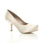 Ivory Mid High Heel Satin Court Shoes, Image 1 of 8