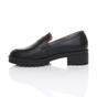 Black AJVANI Black Flat Chunky Heeled Penny Loafers, Image 3 of 5