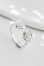 Silver Sterling Silver Rose Flower One Size Ring, Image 3 of 3