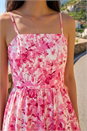 Pink Petite Strappy Bubble Hem Dress, Image 4 of 4