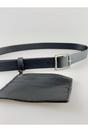 Black PU Leather Belt with Dettachable Card Holder, Image 4 of 7