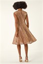 Gold Sequin Twist Front Stretch Dress, Image 4 of 6