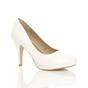 White High Heel Court Shoes, Image 1 of 6