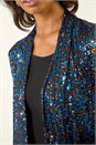 Royal Blue Sequin Longline Kimono, Image 5 of 5