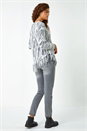 Ivory  Textured Fringed Knitted Jumper, Image 3 of 5