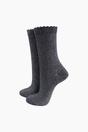 Charcoal Plain Combed Cotton Glitter Socks, Image 1 of 4
