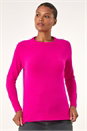 Cerise Plain Soft Crew Neck Jumper, Image 2 of 5