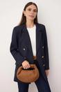 Brown WOVCOR Brown Oval Knot-Handle Mini Shoulder Bag, Image 1 of 3