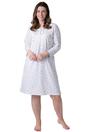 Ivory Camille Lingerie Ivory Jersey Long Sleeve Floral Print Nightdress, Image 1 of 5