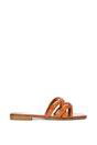 Brown XY LONDON Brown 'Fiona' Strappy Flat Open Toe Sandal Mule Sliders, Image 1 of 5