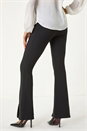 Black Stretch Split Flare Trousers, Image 4 of 6