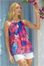 Pink Floral Print Chiffon Cami Top, Image 1 of 4