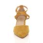 Yellow AJVANI Yellow Mid Block Heel Crossed Strap Pointed Toe 2 Part Heels, Image 6 of 6
