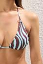 Multi Triangle Bikini Top with Halterneck Tie and Ring Detail, Image 2 of 4