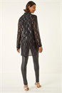 Black Spot Foil Print Longline Shirt, Image 3 of 5