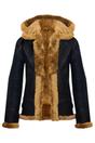 Brown Sheep Leather Hood Flying Bomber Jacket, Image 4 of 8