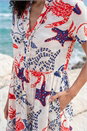 Ivory  Starfish Print Button Down Dress, Image 4 of 4