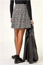 Black Buttoned Textured Skirt, Image 4 of 5
