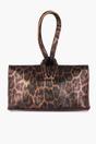 Bronze Leopard Leather Wristlet Clutch Bag, Image 3 of 3
