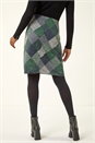 Green Check Print Pocket Stretch A line Skirt, Image 4 of 5