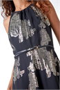 Gold Floral Foil Print Maxi Dress, Image 5 of 5