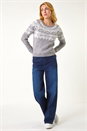 Grey Dusk Snowflake Jacquard Knit Jumper, Image 3 of 5
