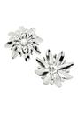 Silver Silver-Colored Floral Stud Earrings, Image 3 of 5