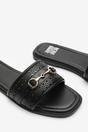 Black 'Natalie' Sliders With Geometric Strap, Image 4 of 5