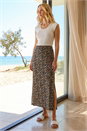 Pink Ditsy Floral Stretch Maxi Skirt , Image 2 of 4