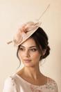 Pink Bow & Large Feather Disc Fascinator, Image 1 of 2