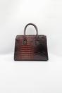 Dark Brown Croc-Print Handbag, Image 5 of 5