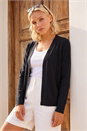 Black Petite Plain Stretch Cardigan, Image 1 of 4
