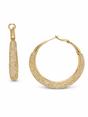 Gold Textured Wide Hoop Earrings, Image 1 of 3