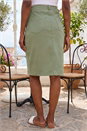 Khaki A-Line Bengaline Stretch Skirt, Image 3 of 4