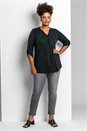 Green Curve Glitter Button Tunic Top, Image 3 of 5