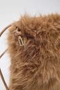 Camel Faux Fur Crossbody Shoulder Bag with Phone Pocket, Image 4 of 4