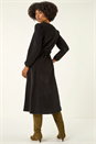 Black Corduroy Button Down Midi Dress, Image 3 of 5