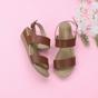 Tan AJVANI Tan Mid Wedge Heel Strappy Slingback Sandals, Image 4 of 6