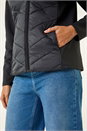 Black Contrast Hooded Padded Jacket, Image 8 of 8