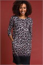 Black Animal Print Ombre Slouch Dress, Image 1 of 4