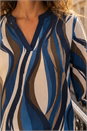 Navy  Abstract Swirl Print Top, Image 4 of 4
