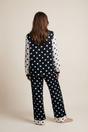 Black The Night Store Black Polka Dot Viscose Pyjama Trouser Set, Image 3 of 4