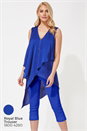 Royal Blue Sleeveless Asymmetric Necklace Top , Image 7 of 8