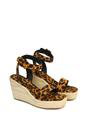 Brown XY LONDON Brown 'Linda' Strappy Platform Woven Wedge Heel Sandals, Image 4 of 5