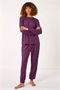 Plum Spot Print Pyjama Set, Image 1 of 5