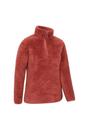 Dark Orange Teddy Fleece Quarter Zip Fleece Top, Image 5 of 5