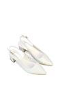 White 'Devon' Court Shoe Block Heels With Slingback, Image 4 of 6