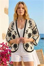 Black Embroidered Knit Cardigan, Image 2 of 4