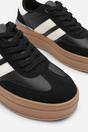 Black 'Brisa' Platform Lace Up Trainers with Side Stripes, Image 5 of 8