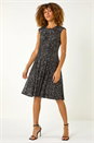 Black Sequin Twist Front Stretch Dress, Image 1 of 5